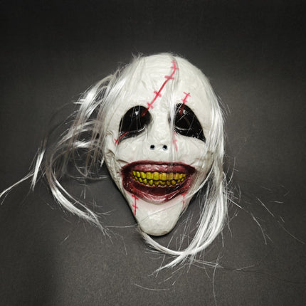 Uglysweatershops Horror Bloody Scar White Hair Clown Mask