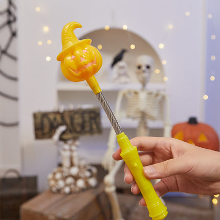 Uglysweatershops Pumpkin Ghost Light Handheld Spring Stick