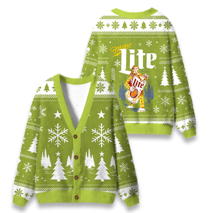 Uglysweatershops Bigfoot Wild Forest Fuzzy Ugly Cardigan Sweatshirt