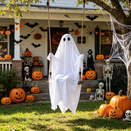 Uglysweatershops Cute Halloween Ghost Swing