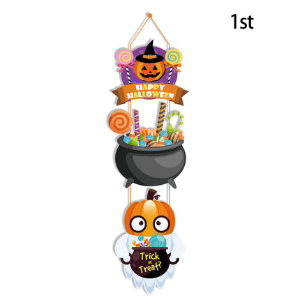 Uglysweatershops Halloween 3-Pack Pumpkin Magic Hat Door Hanging Decoration