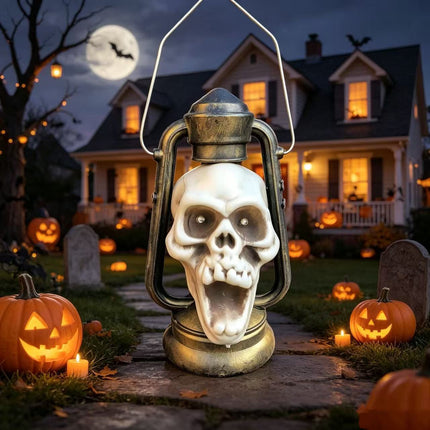 Uglysweatershops Halloween 3 Pack Haunted House Skull Lamp