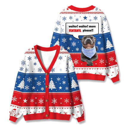 Uglysweatershops Waiter Waiter More Meme Ugly Cardigan Sweater