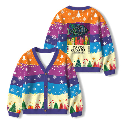 Uglysweatershops Tropical Fish Kids Ugly Cardigan Sweater