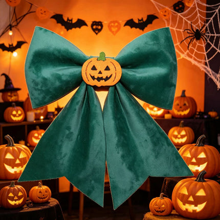 Uglysweatershops Halloween Plush Fabric Big Bow Pendant Decoration