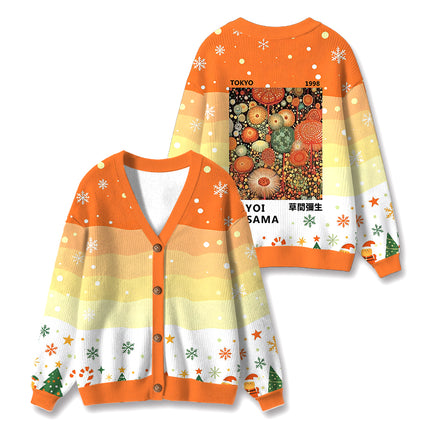 Uglysweatershops Dotted Bloom Ugly Cardigan Sweater
