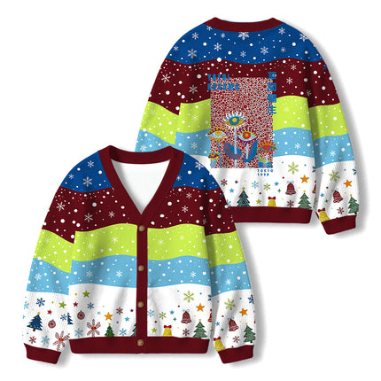 Uglysweatershops Dotted Eyes Kids Ugly Cardigan Sweater