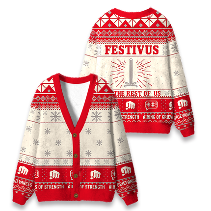 Uglysweatershops The Rest Of Us Fuzzy Ugly Cardigan Sweatshirt