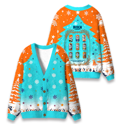 Uglysweatershops Hunting Can Evolution Natural Fuzzy Ugly Cardigan Sweatshirt
