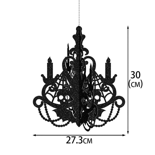 Uglysweatershops Halloween 5-Pack Black Candlestick 3D Paper Sculpture Decorative Ornament