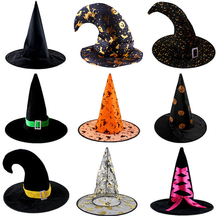 Uglysweatershops Halloween Hot Stamping Exquisite Curved-horn Wizard Hat