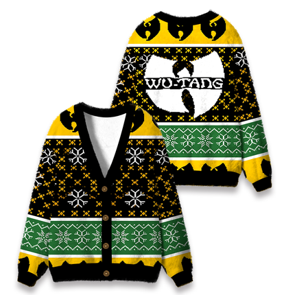 Uglysweatershops Retro Hip Hop Fuzzy Ugly Cardigan Sweatshirt