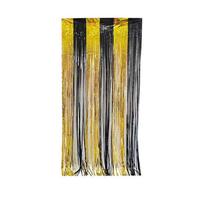 Uglysweatershops Halloween Theme Color Block Sequin Rain Curtain