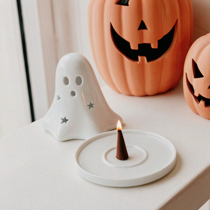 Uglysweatershops Halloween 2-Pack Ceramic Cone & Tea Light Burner