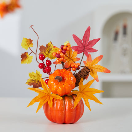Uglysweatershops Halloween Maple Leaf Simulation Pumpkin Decoration