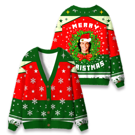 Uglysweatershops The Boys Meme Fuzzy Ugly Cardigan Sweatshirt
