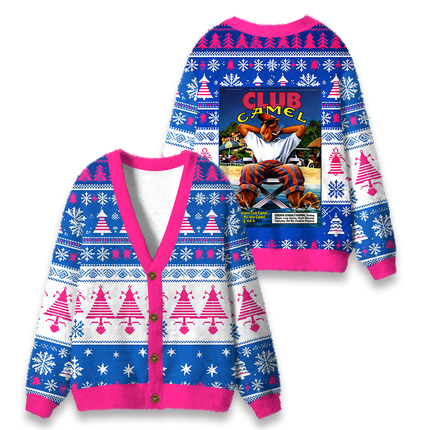 Uglysweatershops Club Cigarettes Fuzzy Ugly Cardigan Sweatshirt