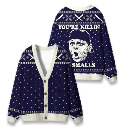 Uglysweatershops You're Killing Me Fuzzy Ugly Cardigan Sweatshirt
