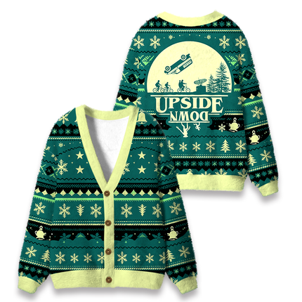 Uglysweatershops Stranger Funny Fuzzy Ugly Cardigan Sweatshirt
