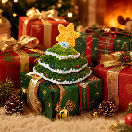 Uglysweatershops Pet Christmas Tree Knit Hat