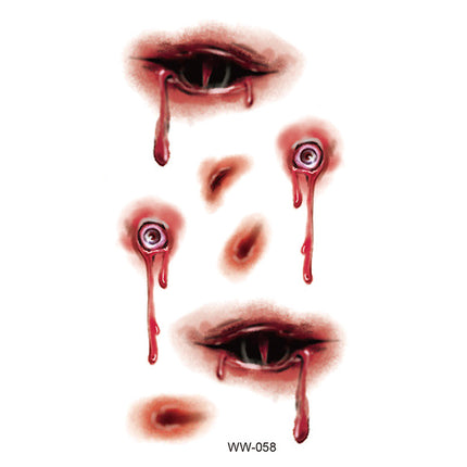 Uglysweatershops Random 10-piece Pack Scary Scar Face Stickers