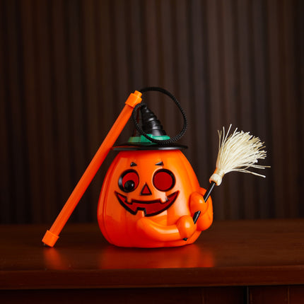 Uglysweatershops Halloween Kid Handheld Broom Magic Pumpkin Lantern