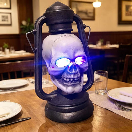 Uglysweatershops Halloween 3 Pack Haunted House Skull Lamp