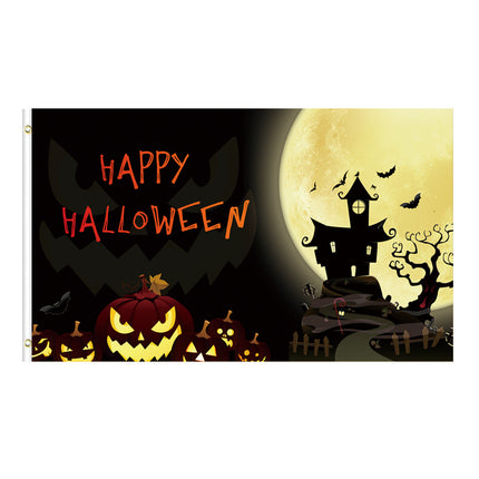 Uglysweatershops Halloween Ghostly Atmosphere Colorful Flag Background Cloth