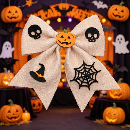 Uglysweatershops Halloween Plush Fabric Big Bow Pendant Decoration