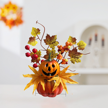 Uglysweatershops Halloween Maple Leaf Simulation Pumpkin Decoration