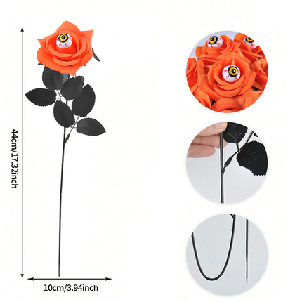 Uglysweatershops 10-Piece Halloween Demon Eye 10-piece Simulation Rose Decoration