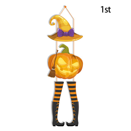 Uglysweatershops Halloween 3-Pack Pumpkin Magic Hat Door Hanging Decoration