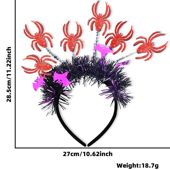 Uglysweatershops Halloween 2-Pack Adjustable Spooky Radial Colored Sequin Headband