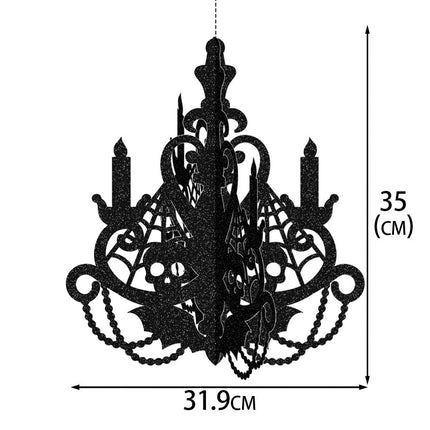 Uglysweatershops Halloween 5-Pack Black Candlestick 3D Paper Sculpture Decorative Ornament