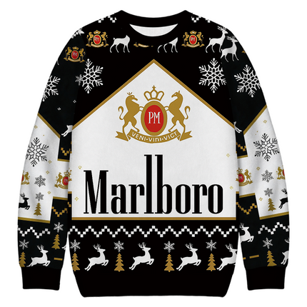 Uglysweatershops Vintage Cig Christmas Ugly Sweatshirt