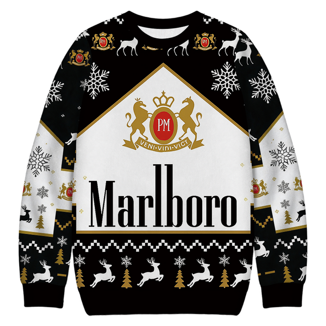 Uglysweatershops Vintage Cig Christmas Ugly Sweatshirt