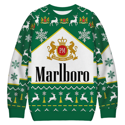 Uglysweatershops Vintage Cig Christmas Ugly Sweatshirt