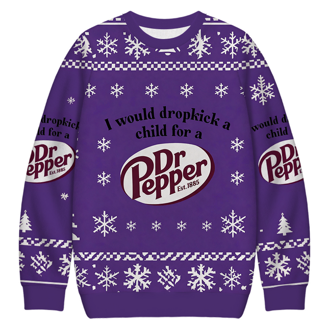 Uglysweatershops I Would Dropkick A Child Christmas Ugly Sweatshirt