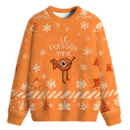 Uglysweatershops Funny Steve Fuzzy Christmas Ugly Sweatshirt