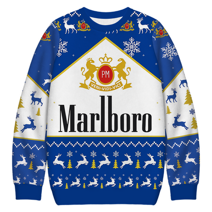 Uglysweatershops Vintage Cig Christmas Ugly Sweatshirt