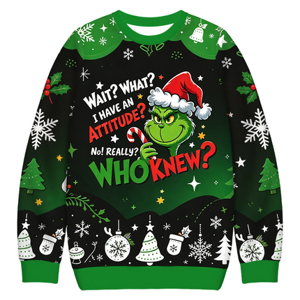 Uglysweatershops Wait What I Have An Attitude Christmas Ugly Sweatshirt