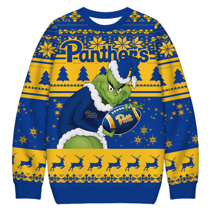 Uglysweatershops Green Monster Football Christmas Ugly Sweatshirt