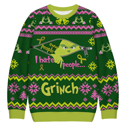 Uglysweatershops I Hate People Christmas Ugly Sweatshirt