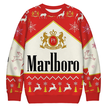 Uglysweatershops Vintage Cig Christmas Ugly Sweatshirt