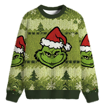 Uglysweatershops Merry Smile Fuzzy Christmas Ugly Sweatshirt