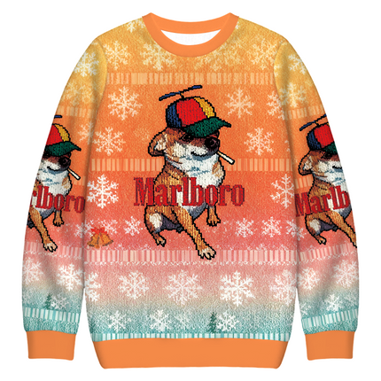 Uglysweatershops Dog Meme Christmas Ugly Sweatshirt
