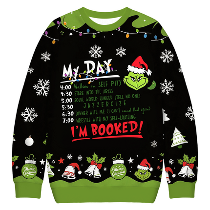 Uglysweatershops My Day I'm Booked Christmas Ugly Sweatshirt