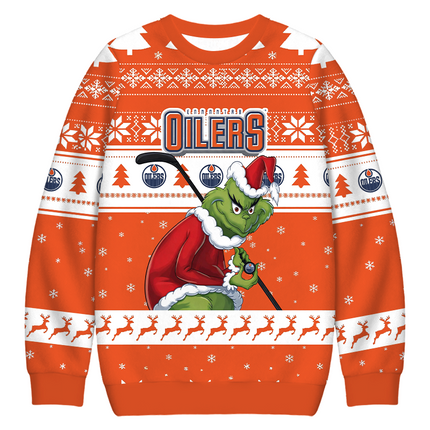 Uglysweatershops Oilers Christmas Ugly Sweatshirt