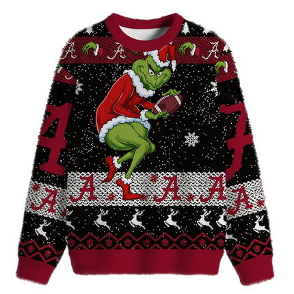 Uglysweatershops Stole Footbal Fuzzy Christmas Ugly Sweatshirt