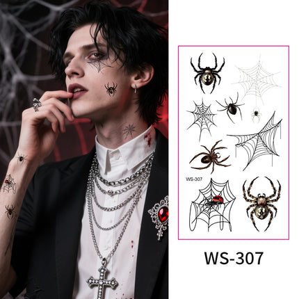 Uglysweatershops Halloween Spider & Web Temporary Tattoos